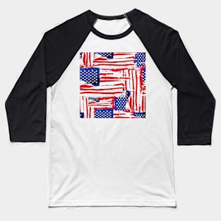 Grunge Patriotism Baseball T-Shirt